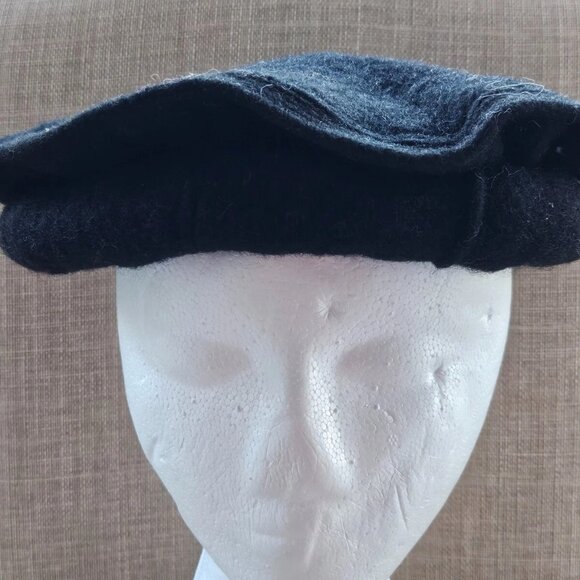 Black Hat Round Cultural Tradition Chitral Hat Cap Wool Topi One Size Fit Most - Picture 8 of 8